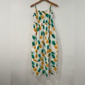 J. CREW FACTORY Pineapple Print Summer
Midi Dress 0 NWT